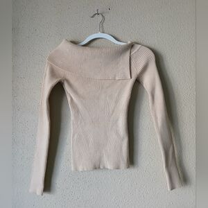 NBD Top Cream Ribbed Knit Size XS NWT